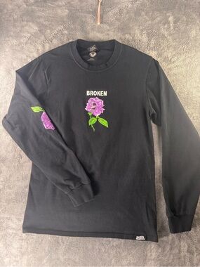 Broken Promises x Santa Cruz Rose Long Sleeve T-Shirt Black Men’s Small Skate